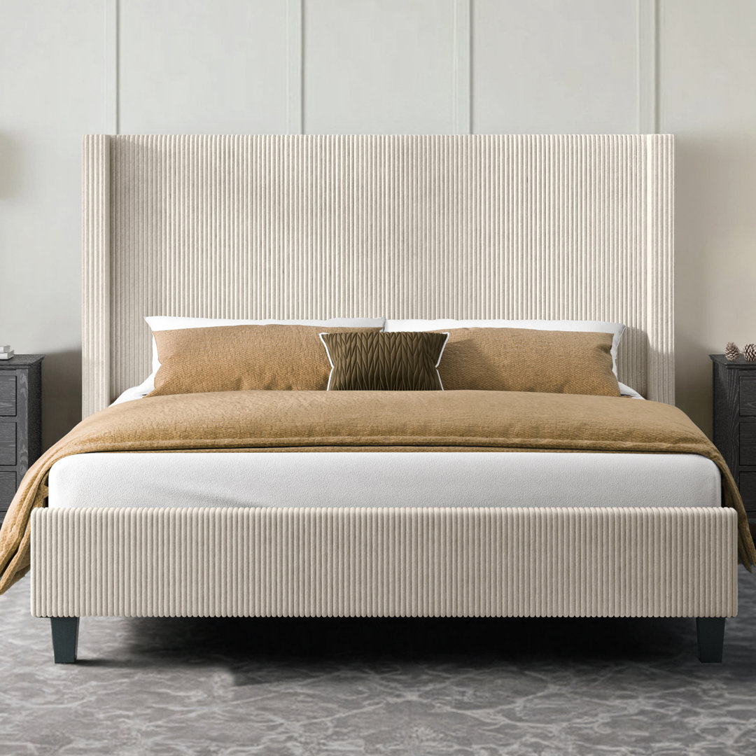 Wauseon Corduroy Upholstered Bed